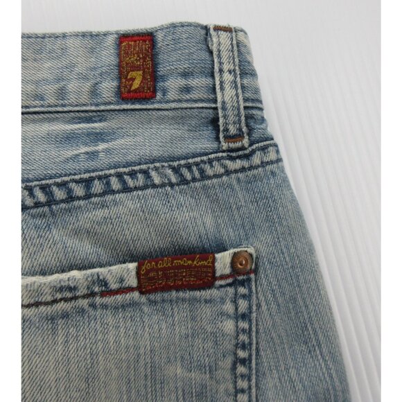 7 For All Mankind Jeans 34 Relaxed Baggy Loose Distressed Button Fly * - Picture 9 of 15
